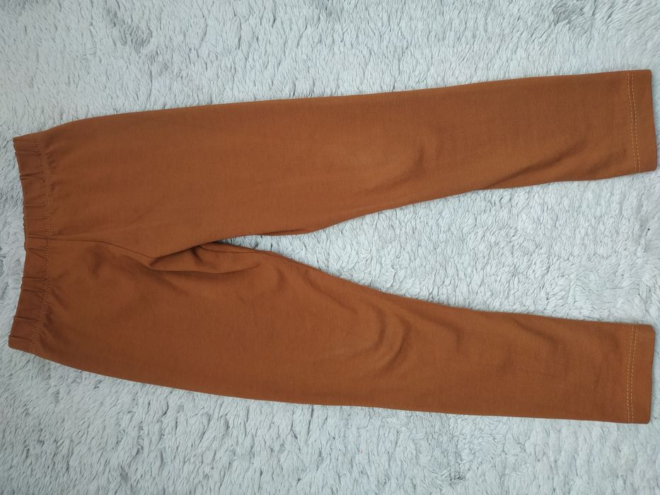 Legginsy z kokardą z tyłu/jasnobrązowe/camel/MakBa/r.98/104