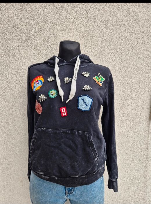 Bluza z kapturem Desigual nowa kamienie naszywki M kaptur