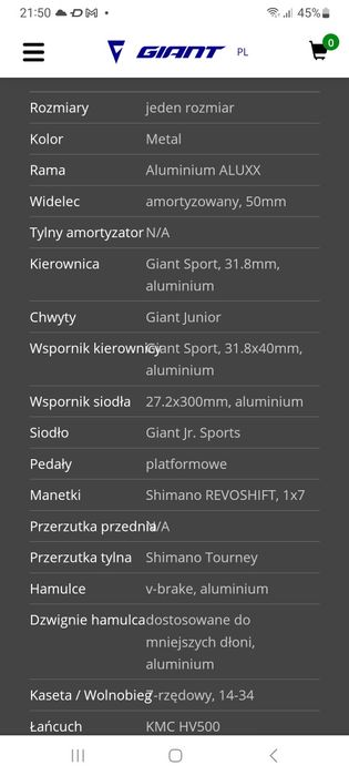 Giant XTC RJ koła 24 młodzieżowy rower