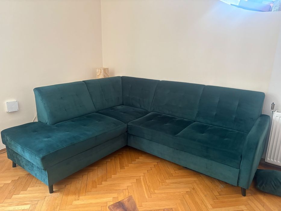 Kanapa z funkcja spania Butelkowa zieleń Stan BDB