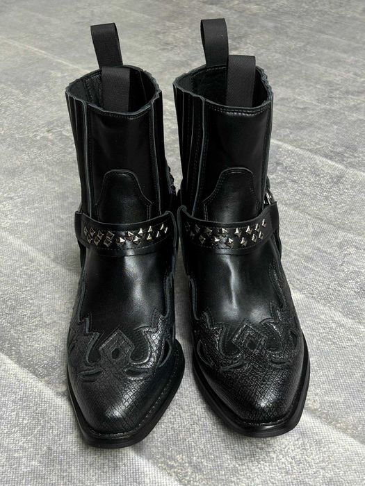 Черевики indie sleeze казаки hedi boy archive boots black чорні: 3