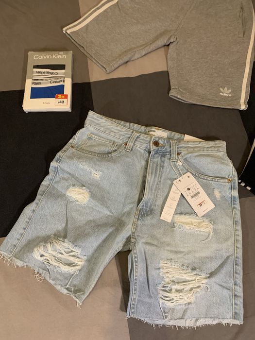 Calções Adidas Originals 3 Stripes, e Bershka Denim NOVOS Originais *