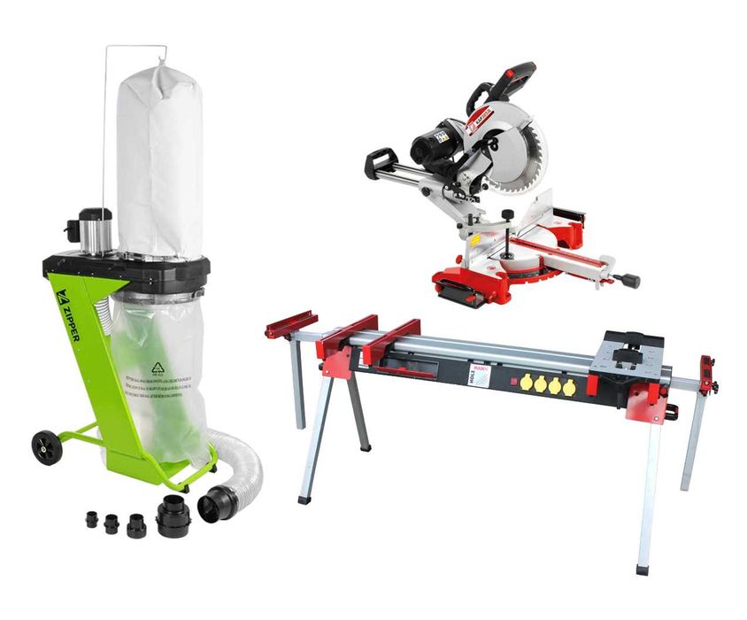 Piła ukośnica stół roboczy warsztatowy odciąg zestaw majsterkowicza