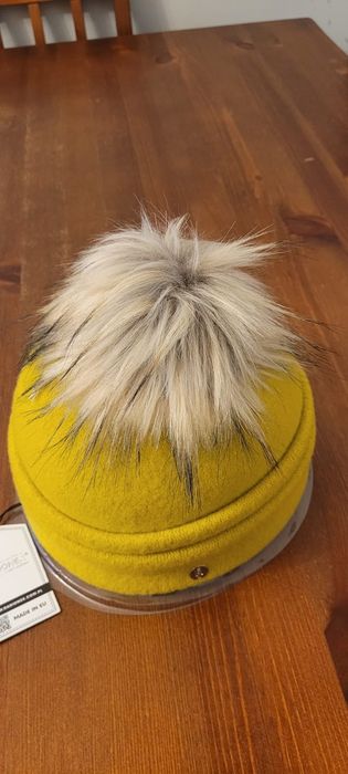 Czapka Rabionek nowa musztardowa  wełniana