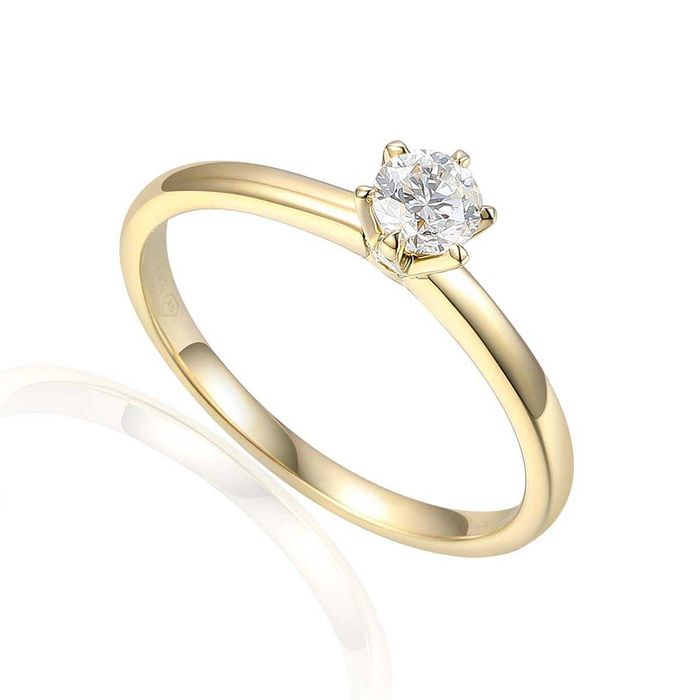 Złoty pierścionek z diamentem laboratoryjnym R58829 Y 0,29ct