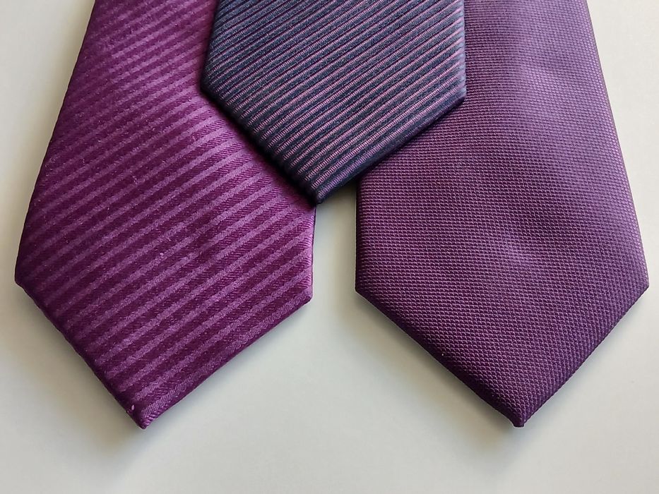 Zestaw 8 fioletowych krawatów