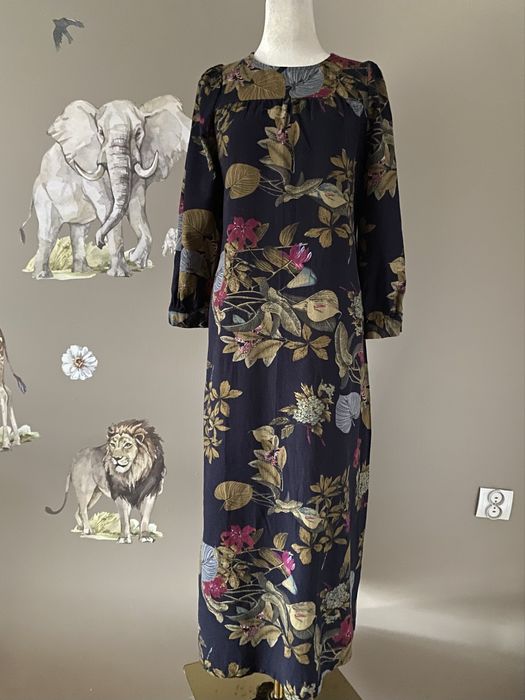 Długa bawełniana sukienka maxi boho kwiatowy print