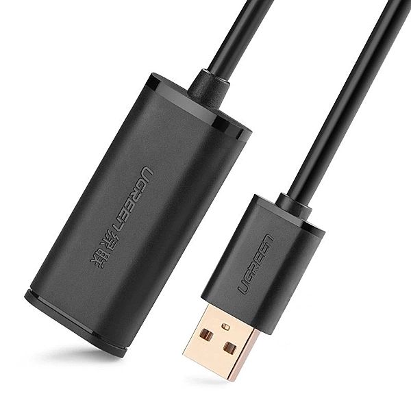 Ugreen kabel aktywny przedłużacz USB 2.0/480 Mbps 5 m czarny (US121, 1