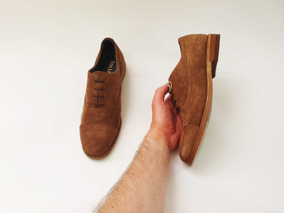 Мужские замшевые туфли Pollini 40 25.5 см 6 UK коричневые