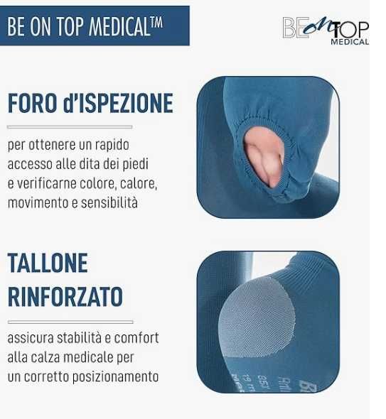 Pończochy uciskowe BeOnTop 18–23 mmHg unisex – loty medyczne