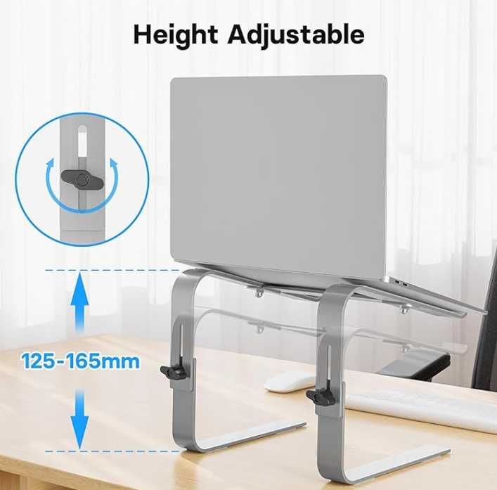 BONTEC Stojak na Laptopa 10-17-Calowy Regulowany Ergonomiczny Srebrny
