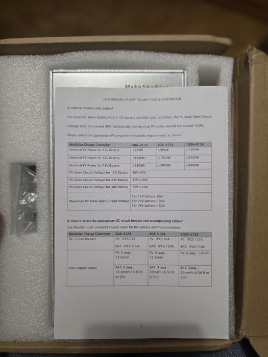 Сонячний mppt контролер MakeSkyBlue 12,24 і 48 вольт,60А.