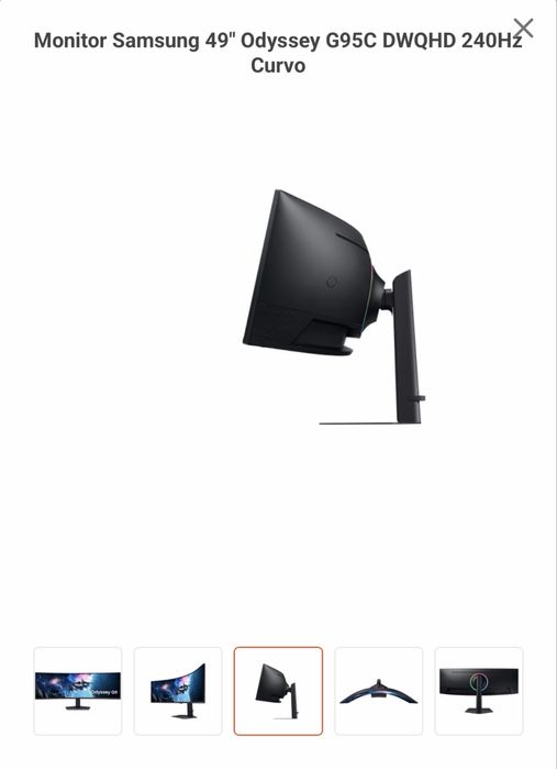 Monitor Curvo 49" Odyssey G95C  LED DQHD (Preto) - SAMSUNG (NOVO)