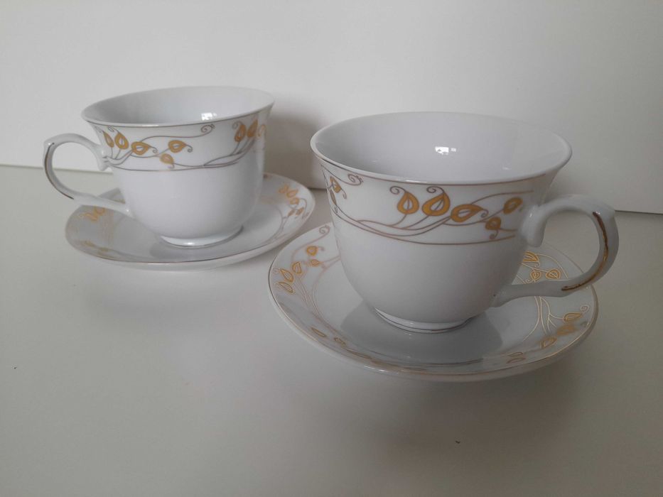 Zestaw 2 filiżanki i spodki porcelana Yamasen 24gold collection Japan