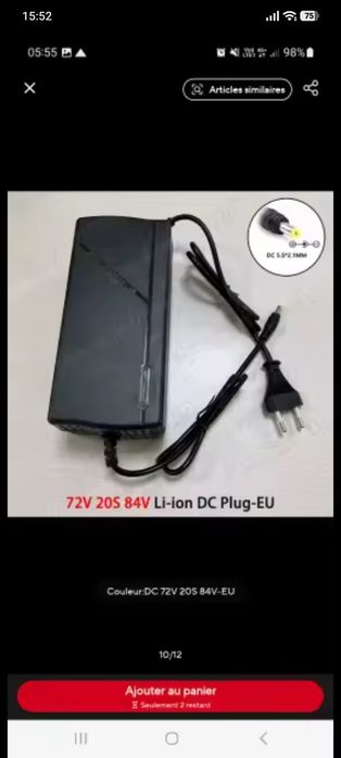 Carregador 72v/84v scooter elétrica