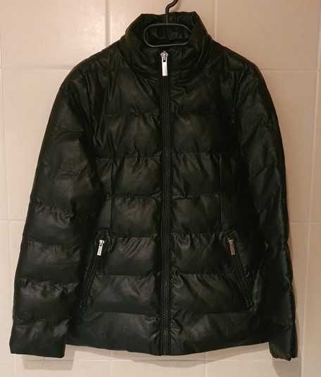 WYPRZEDAŻ = czarna kurtka damska pikowana MHM z kapturem