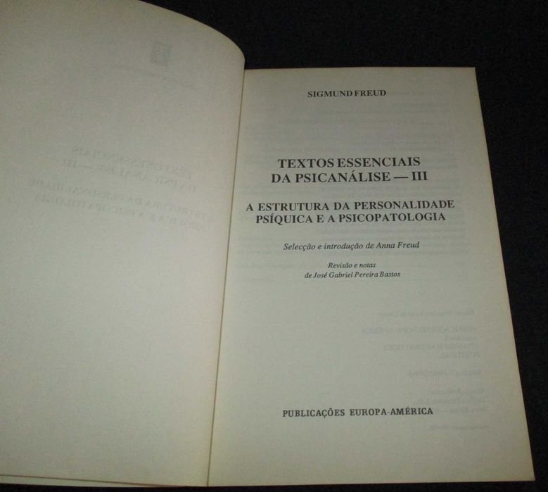 Livro A Estrutura da Personalidade Psíquica e a Psicopatologia Freud