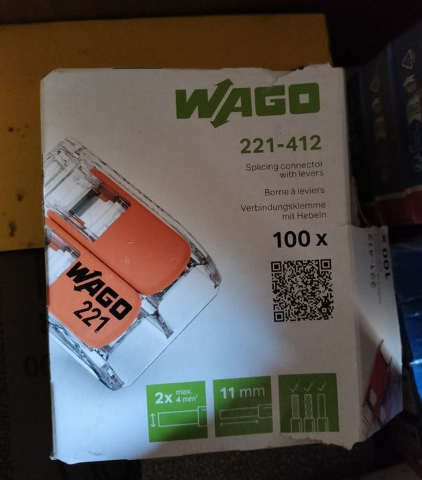 Клемма Wago 221-412 универсальная (Оптом)