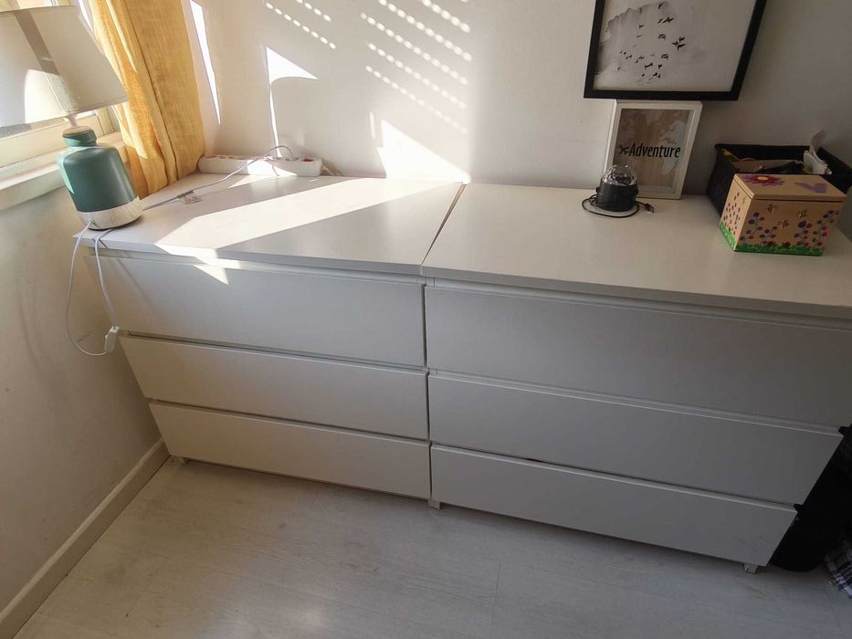 MALM
2 Cómoda MALM c/3 gavetas, branco, 80x78 cm