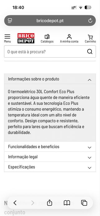 Termoelétrico 30L Comfort Eco Plus