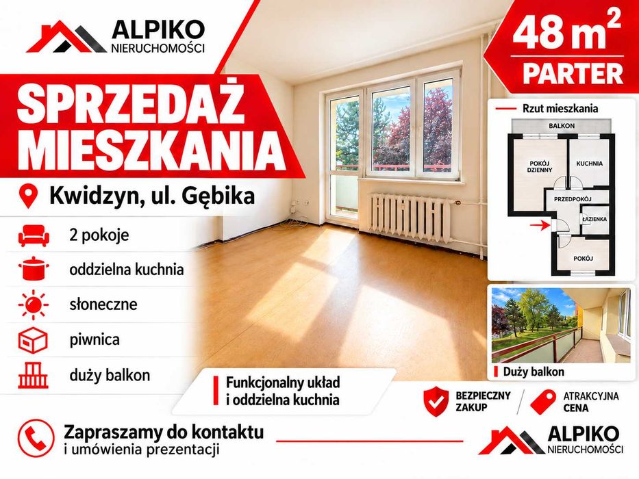 Mieszkanie 2-pokojowe na parterze