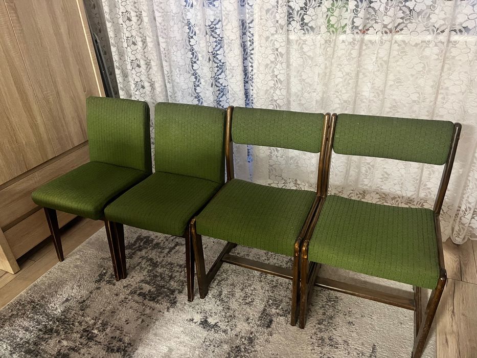 Krzesła PRL drewno + metal | lata 60–70 | vintage | 2 szt.