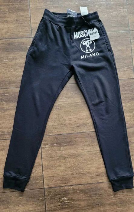 Moschino Logo spodnie dresowe czarne sweat pants Black Men S (46) NEW!