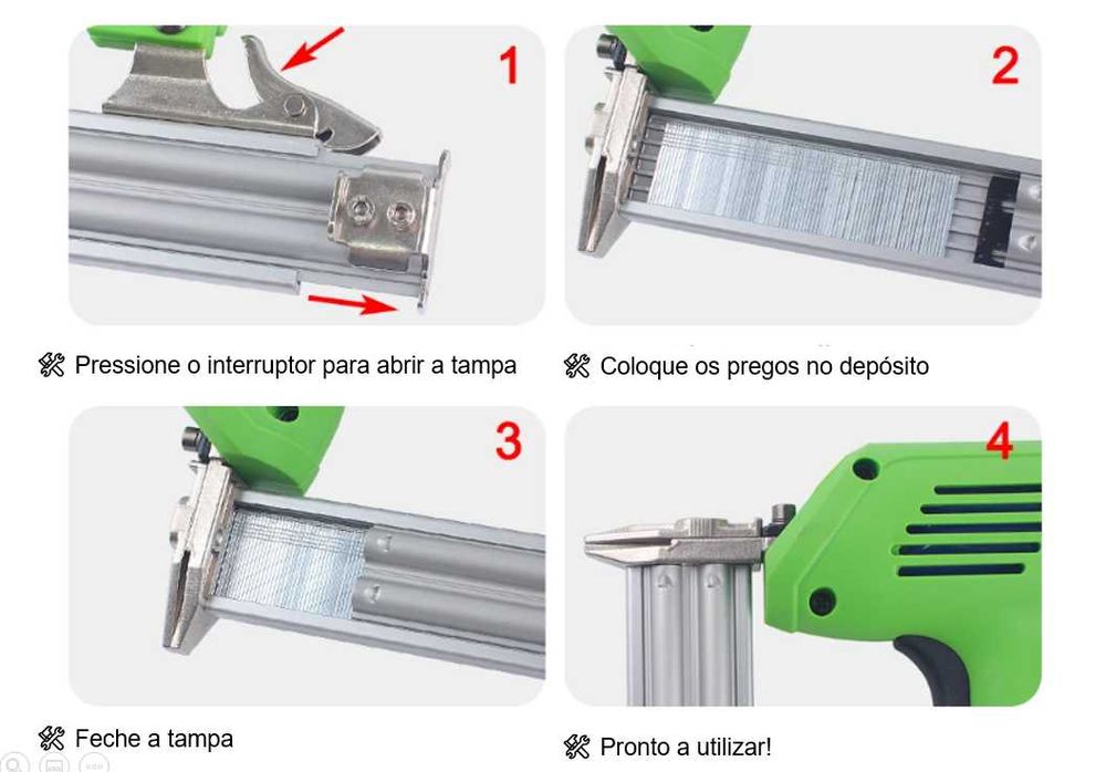 Pistola de pregos e agrafos elétrica - NOVA