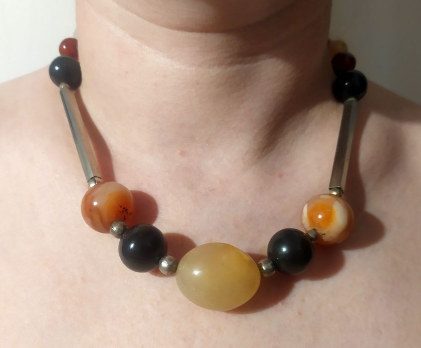 Naszyjnik. PRL. Kamienie naturalne