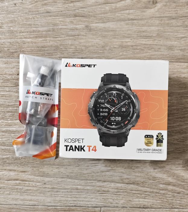 Смарт-годинник KOSPET TANK T4 (Black) + ремінець метал