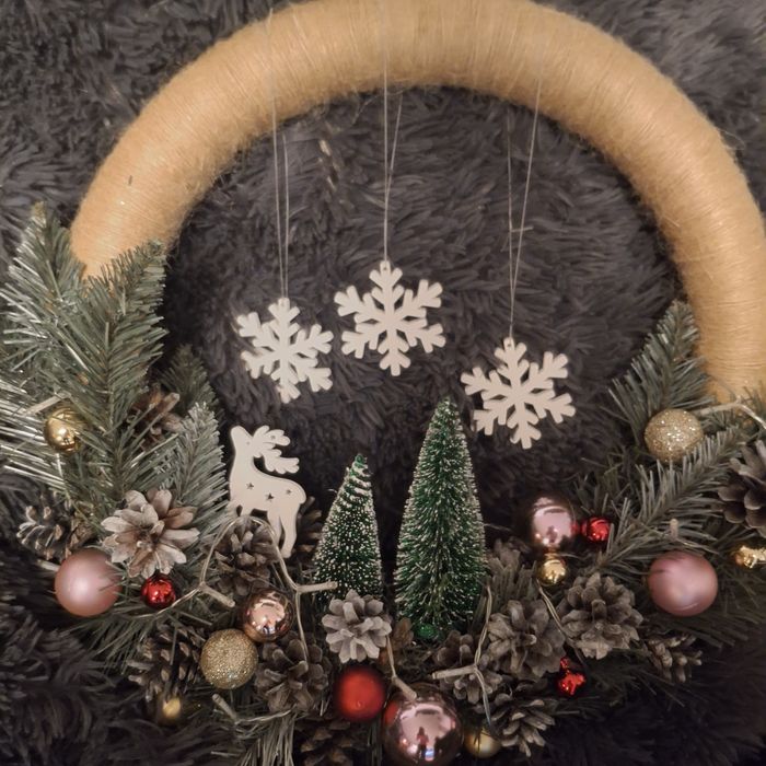 Duże świąteczne świecące Wianki