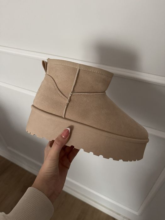 NOWE piekne eleganckie sniegowce botki zimowe na grubszej podeszwie