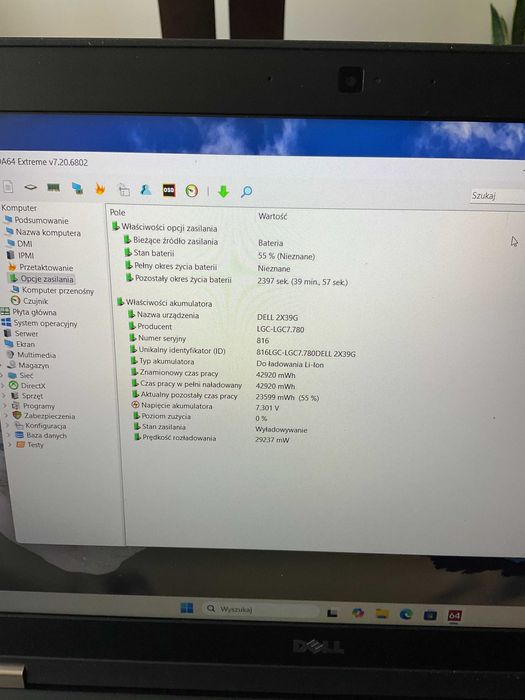 Laptop 15,6" DELL Latitude E5570,  RAM 8DB, SSD 128GB. Bateria 100%