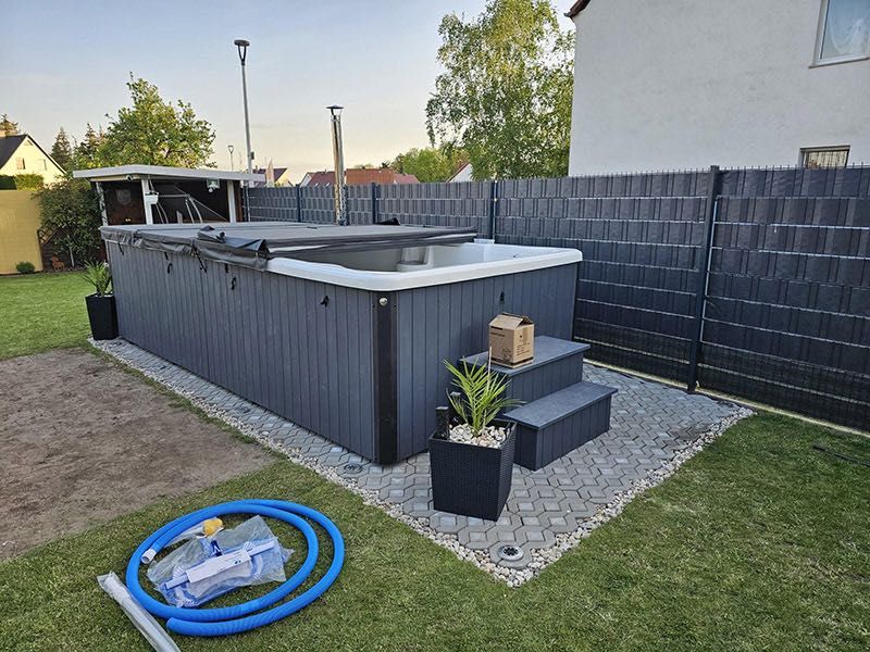 Basen wolnostojący Jacuzzi Basen ogrodowy domowy SWIMSPA KONGO 476x225