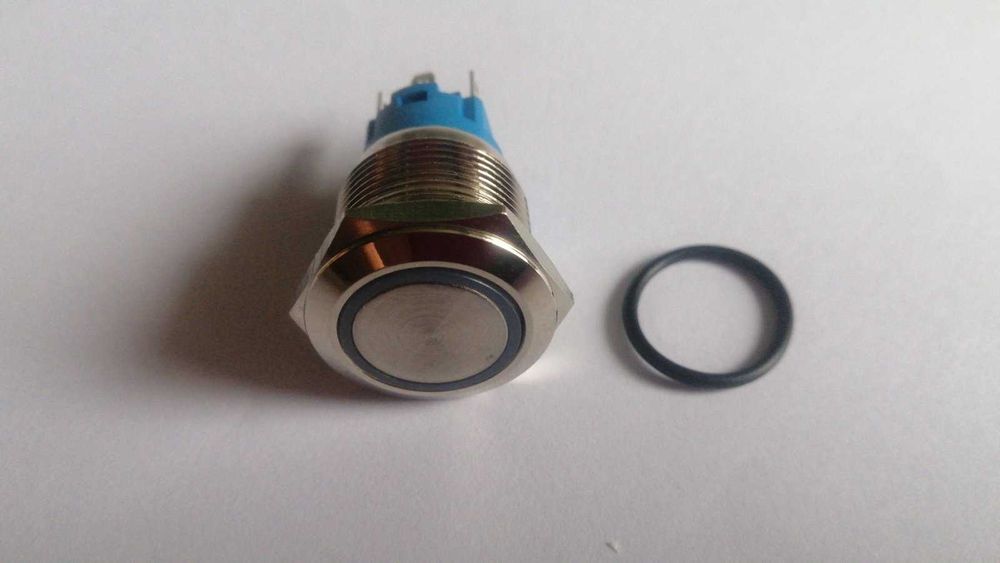 Кнопка антивандальна 12-24V, Ø 19мм, з підсвічуванням, без фіксації