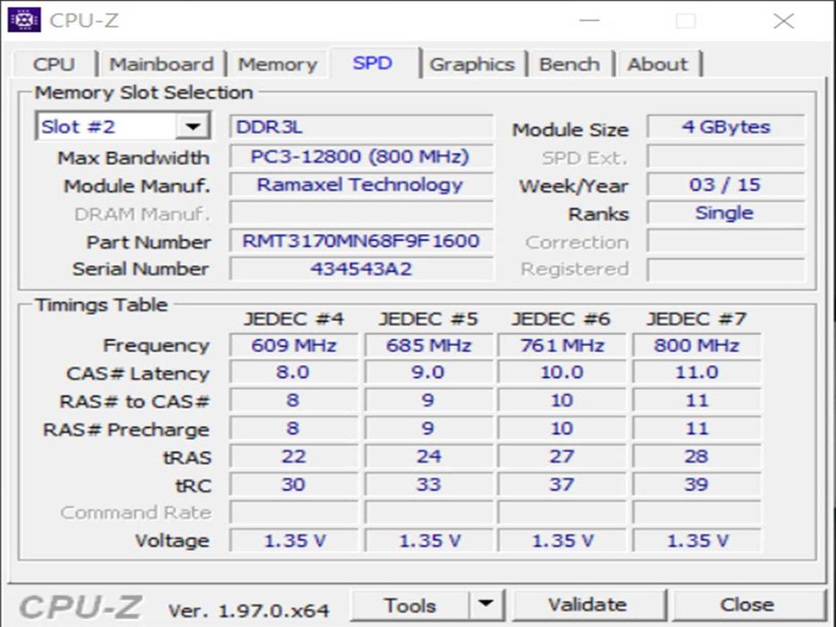 DDR3 4GB RamAxeL 12800 L