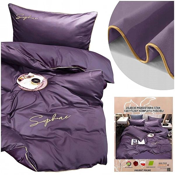 Pościel 140x200/2 części Komplet Mikrofibra z Haftem Areta Lamówka