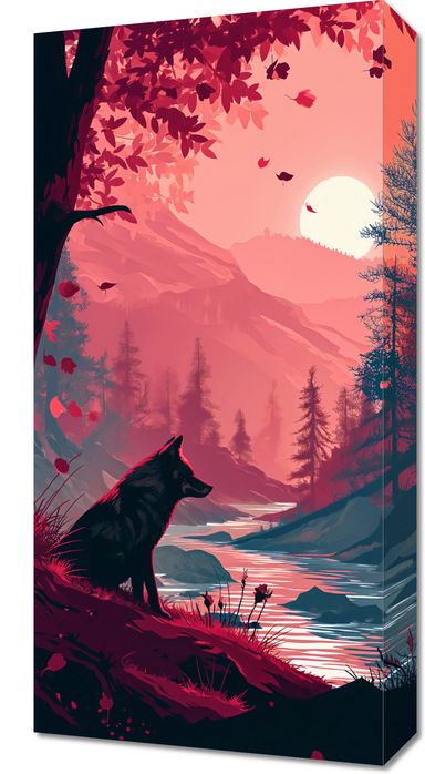 Obraz 30x60cm Wilk Przy Brzegu Lasu