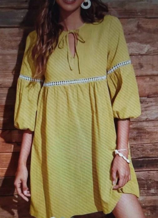Vestido curto Amarelo