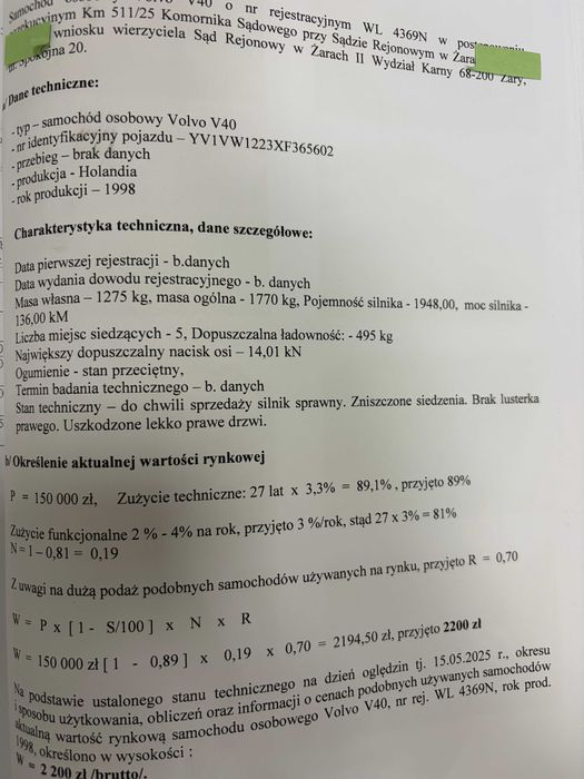 samochód osobowy Volvo V40