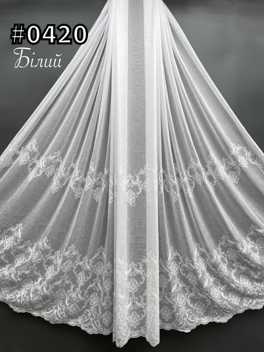 Преміум Тюль на основі бамбук з вишивкою