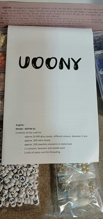 Набір для бісероплетіння UOONY,модель MZYW-01 з літерами та підвісками