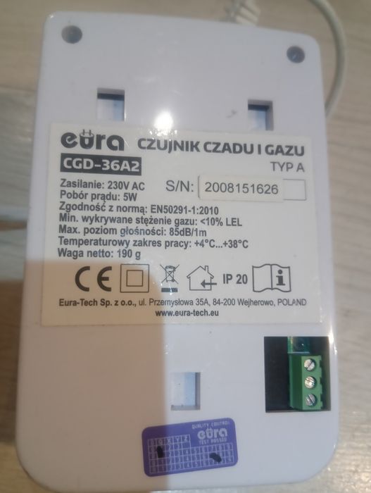 dedektor gazu czuły nocny