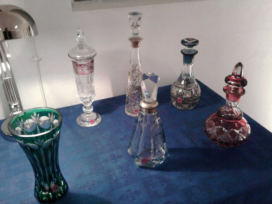 peças em cristal, lapidado e pintado à mão - originais Jorge Silva