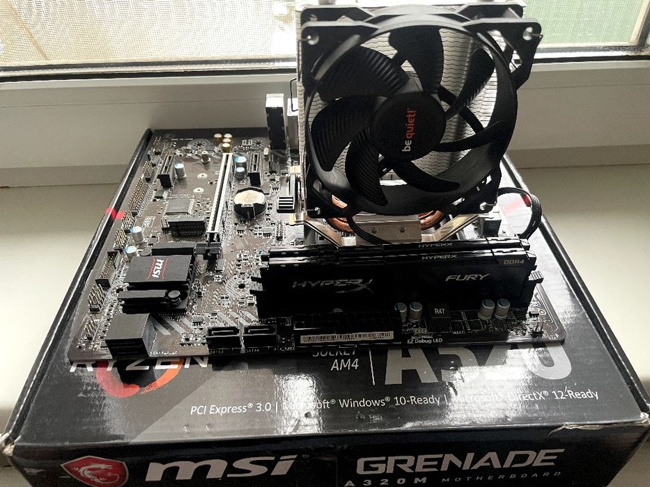 Комплект Ryzen 5 3600XT MSI A320 AM4 16gb HyperX DDR4 Be quiet Slim