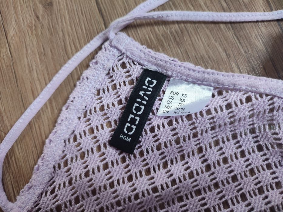 Top lila siatka rozmiar XS H&M