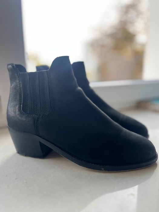 MANGO botki sztyblety czarne