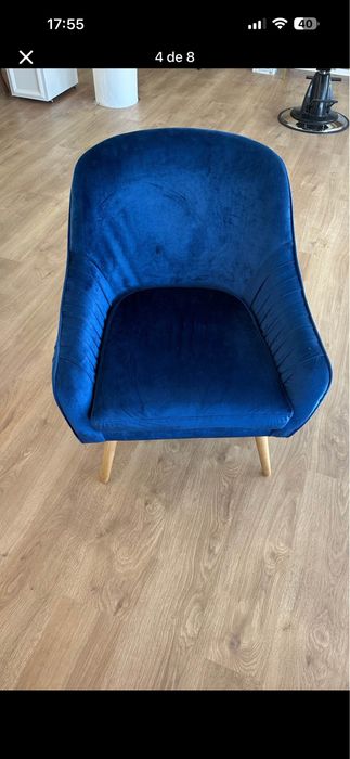 Poltrona veludo azul