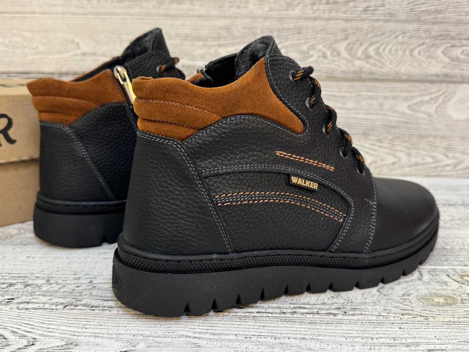 Зимові черевики на хутрі. Натуральна шкіра! змійка шнурок Розмір 40-48