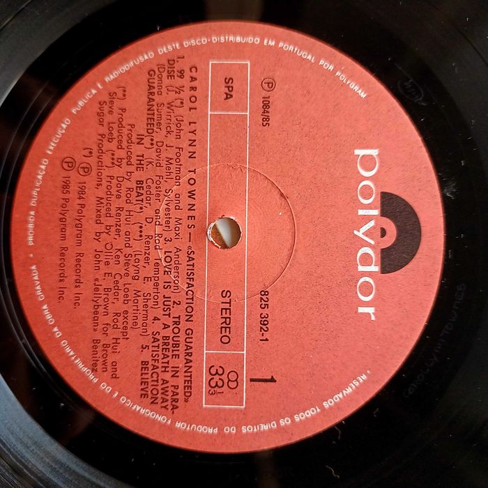 Carol Lynn Thomas LP Satisfaction Guarantee Portugal